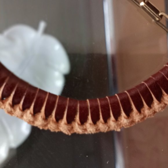 'Patricia Nash'  ARIANNA Russian Gold Paper clip link & Leather - Picture 10 of 10